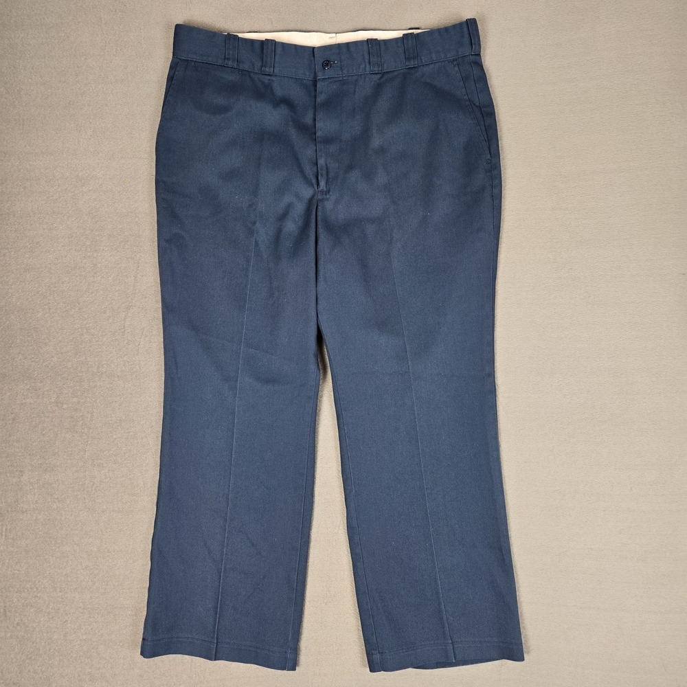 Vintage Big Mac Work Pants Mens 40x28 Twill Cotton Ploy Blue 70s 80s USA Made